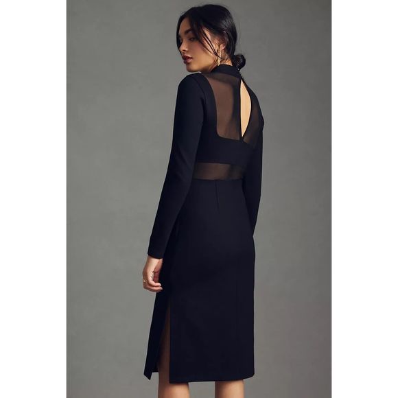 Anthropologie Maeve Sheer Side-Slit Dress Size M - Picture 2 of 6